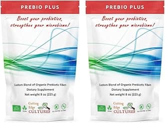 Prebio Plus Prebiotic Fiber Powder Best Custom Blend of Organic Prebiotic Fibers Dietary Supplement 8 oz (2 x Prebio Plus = 16oz)