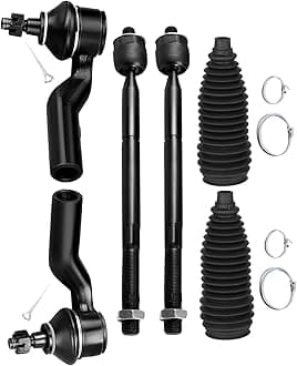 SCITOO 6-PC SET Suspension Kit For 2004-2013 For Mazda 3 2009-2013 For Mazda 3 Sport 2006-2010 2012-2017 For Mazda 5 Front Inner Outer Tie Rod End Steering Boot