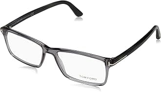 Men's TF 5408 Rectangular Eyeglasses 56mm, Transp. Grey, Grey Horn Effect Temples, Shiny Pall, 56/16/145