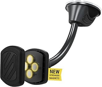 Scosche MXWDL Extra Strong MagicMount Magnetic Car Dashboard/Windshield Phone Holder, Cell Phone Mount with Extra Strength Magnet and Thicker Metal Plate for Max Hold, Compatible with iPhone and More