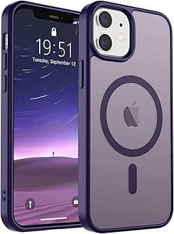 supfine Magnetic for iPhone 12 Case/iPhone 12 Pro Case (Compatible with MagSafe)(10 FT Military Grade Drop Protection) Slim Translucent Matte Shockproof with Anti-Fingerprint Phone Case,Dark Purple