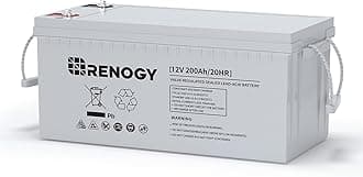 Deep Cycle AGM Battery 12 Volt 200Ah, 3% Self-Discharge Rate, 2000A Max Discharge Current, Safe Charge Most Home Appliances for RV, Camping, Cabin, Marine and Off-Grid System, Maintenance-Free