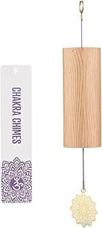 Mowind Chakra Chimes Natural Bamboo Wind Chimes Meditation Chord Windchime Wind bell for Home Decoration Zen Mindfulness Crown Chakra