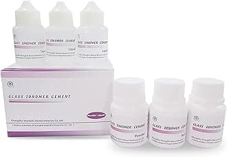 Dental Glass Ionomer Cement GIC Pack of 3 Powder and 3 Liquid Bottles Radio Opaque Strong Bonding Restorative Dental Material for Filling Luting and Clinical Use