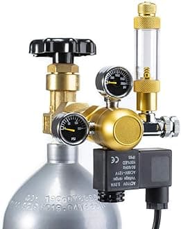 DaToo Aquarium CO2 Regulator Dual Gauge Display with Bubble Counter Solenoid Check Valve Adjustable for Standard US Planted Tank CO2