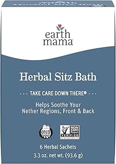 Earth Mama Herbal Sitz Bath | Pregnancy & Postpartum Essentials, Soothing Sitz Bath for Hemorrhoids with Witch Hazel, & Calendula, 6-Count