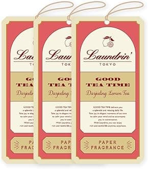 Laundrin Paper Fragrance Darjeeling Lemon Tea 3pk - Closet Freshener - Closet Deodorizer Odor Eliminator - Sachets for Drawers and Closets - Drawer Fresheners for Clothes - Fresh Scents Sachet Packets