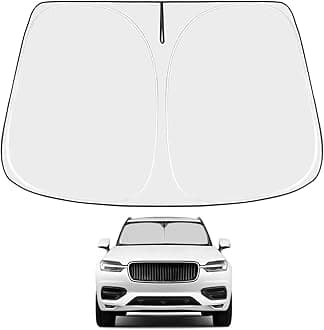 Proadsy Windshield Sun Shade for Volvo XC90 2016-2025 2026 4-Layer Foldable Front Sunshade Protector Sun Visor Blocks UV Rays Keep Car Cooler