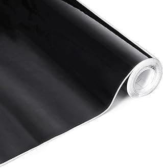 High Gloss Black Car Vinyl Wrap Roll 1ft x 10ft Featuring Bubble Free Air-Release Technology Self Adhesive Car Wrap Film Automotive Vinyl Tape Roll for Vehicle Moto Furniture DIY Interior