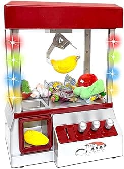 Electronic Arcade Claw Machine - Toy Grabber Machine with Flashing LED Lights and Sound