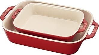 STAUB Ceramic Rectangular Baking Dish Set of 2 Cherry