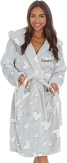 Style It Up Personalised Womens Robe Dressing Gown - Super Soft and Warm Fleece Bathrobe - Ideal for Gifting - Available in Range of Sizes and Colours