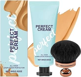 All Over Complexion Perfector, Concealing Foundation Perfecting Cream, Waterproof Long Lasting Even Skin Tone, for Even Skin Tone, Covers Scars, Cream Body Makeup Brush (Nude)