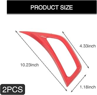 Fogfar 2 PCS Car Fender Air Outlet Patch, Body Fender Trim Strip, ABS Wheel Eyebrow Side Air Conditioner Air Outlet Cover, Compatible with 18-21 Jeep Wrangler JL Gladiator JT Modify Accessories (Red)