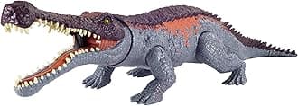 Jurassic World Toys Massive Biters Dinosaur Larger-Sized Sarcosuchus Figure With Tail-Activated Strike & Chomping Action, Movable Joints, Authentic Detail; Ages 4 & Up