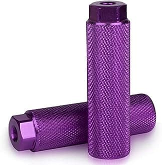 4PCS Bike Pegs for 3/8 inch Axles, KINSPORY Aluminum Alloy Anti-Skid BMX Bicycle Pegs for Mountain Bike Backseats Stands Cycling Rear Stunt Pegs (Purple)