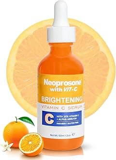 Brightening Serum - 2 Fl oz / 60ml - Formulated to Fade Dark Spots and to Prevent Skin Discolouration, with Alpha Arbutin Complex and Vitamin C