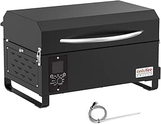 BBQ Wood Pellet Grill Smoker with Meat Probe, 2 Tiers Cooking Area, Portable Tabletop Grilling Stove for Outdoor Kitchen Cooking Smoke and Roast, RV Camping, Black GS314