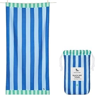Dock & Bay Beach Towel - Quick Dry, Sand Free - Compact, Lightweight - 100% Recycled - Includes Bag - Blue Sky - Large (160x90cm, 63x35)