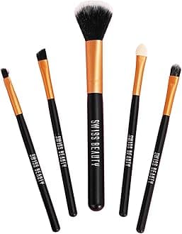 Swiss Beauty Makeup Brushes Set, Makeup Accessory,Gold, 5U