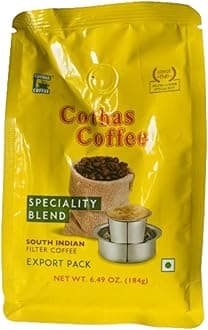 Cothas Coffee Speciality Blend, Roasted South Indian Filter Coffee, Contains 15% Chicory, 184 gm, Pack of 4