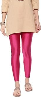 TWIN BIRDS Super Stretchable Mehandi Maroon Coloured Cotton Elasthane Fabric Ankle Length Leggings for Women