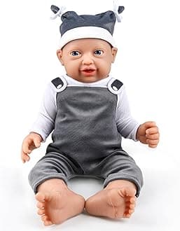 IVITA 14 inch Full Silicone Baby Dolls Realistic, Not Vinyl Dolls, Real Lifelike Silicone Baby Doll for Child Christmas, Children's Day - Boy