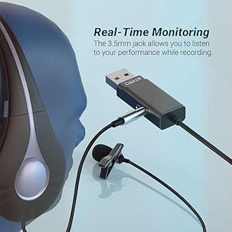 USB Lavalier Microphone with 3.5mm Jack