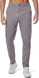 JMIERR Men's Chino Pants Casual Elastic Waist Tapered Golf Trousers