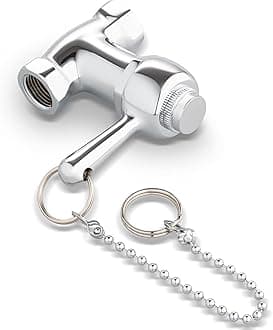 Self-Closing Shower Valve with Pull Chain, Chrome, Indoor or Outdoor Use