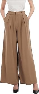 Tronjori Women High Waist Casual Wide Leg Long Palazzo Pants Trousers Regular Size