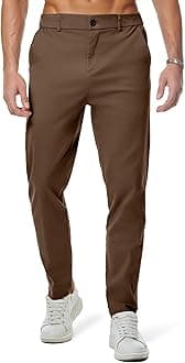 JMIERR Men's Chino Pants Casual Elastic Waist Tapered Golf Trousers