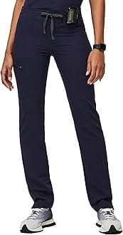 FIGS YOLA Skinny Scrub Pants for Women — Slim Fit, Straight Leg, 11 Pockets 4-Way Stretch, Anti-Wrinkle Women Scrub Pants