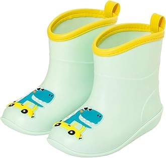 Baby Wellies for Boys Girls, Lightweight Child Kids Wellies, Animal Cartoon Pattern Welly Boots, Infant Rain Boot Wellingtons Waterproof Boots for 1-6 Years