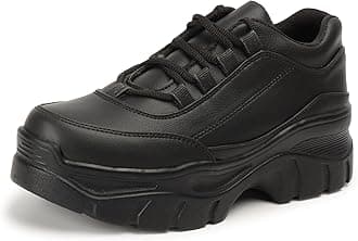 VendozWomen Casual Stylish Black High Heel Sneaker Shoes