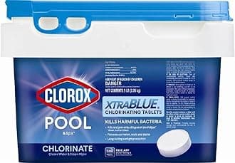 CLOROX Pool&Spa XtraBlue 3-Inch Long Lasting Chlorinating Tablets, 5-Pound Chlorine