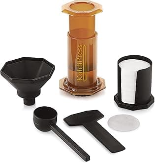 Liphontcta KaldiPress Coffee Press Percolator with Metal and 500 Paper Filters (Brown)