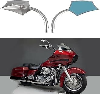 Sliver Irregular Shape Motorcycle Mirrors,Upgrade Rearview Motorcycle Mirrors With M8 10 Screws Compatible with Harley Yamaha Kawasaki And More