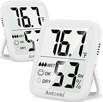 Room Thermometer, 2 Pack Indoor Hygrometer Thermometer, Humidity Meter, Humidity Gauge, Temperature and Humidity Monitor for Baby Room, Bedroom, Reptile Pets, Plants, Greenhouse