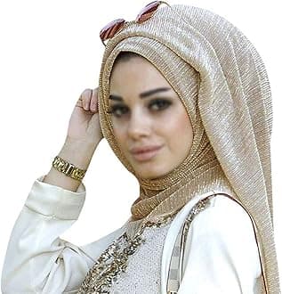 Adela Women Lightweight Scarf Muslim Turban Hijab Cap Long Scarf Wrap Shawl