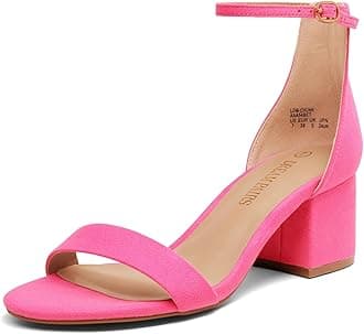 DREAM PAIRSWomen's Low-Chunk Low Heel Pump Sandals with Ankle Strap