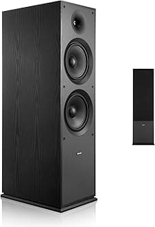 VEVOR Passive Floorstanding Speaker, 2-Way, Floor-Standing Tower Speaker with 1-Inch Tweeter, Dual 8-Inch Woofers, 600W Peak, 50Hz–20kHz Frequency Response, MDF Enclosure, for Home Audio, Single