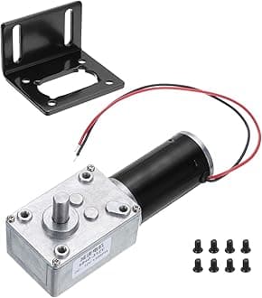 MECCANIXITY DC 12V High Torque Turbine Worm Geared Motor with 8mm Shaft 110RPM Geared Motor with Wire for Electric Fireplace