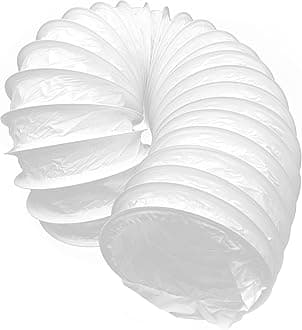 125mm / 5 inch Ducting Hose Pipe │ Flexible PVC Tube │ Aircon Duct Hose │ Ventilation Flex Exhaust Pipe │ Tumble Dryer, Extractor Fan, Exhaust Fan Air Conditioning Conditioner (Air con, AC)