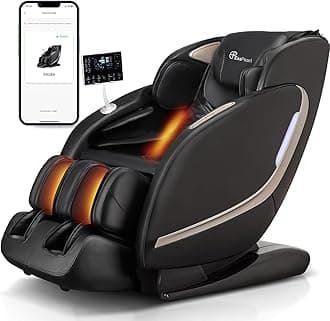 EASPEARL APP Control Massage Chair,4D Massage Chairs Zero Gravity Full Body with Auto Leg Extension,Back Waist Calf Heat,Body Leg Scan,SL Track,Yoga Stretch,Shiatsu Massage Recliner (Black)