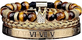 Luxury Roman Royal Crown Charm Men's bracelet Stainless Steel Geometry Pulseiras Men Open Adjustable Bracelets Couple Jewelry Gift