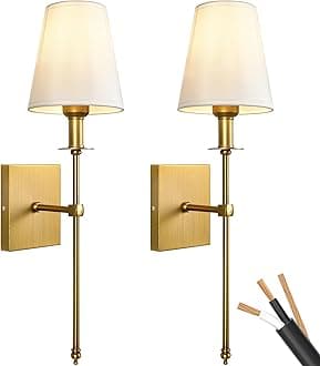 PASSICA DECOR Hardwired Wall Sconces Set of Two 2 Pack Vintage Wall Light Fixture for Bathroom Vanity Stairway Fireplace Kitchen Sink Living Room Bedroom Antique Brass