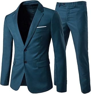 Mens Suits 2 Piece Slim Fit Wedding Dress Suit Two Buttons Business Suit Blazer Casual Jackets Trousers