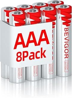 BEVIGOR AAA Lithium Batteries, 8 Pack Lithium Iron Triple A Batteries, 1.5V 1200mAh Longer Lasting AAA Batteries for Flashlight, Toys, Remote Control, Non-Rechargeable