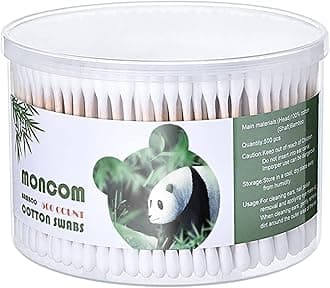 Just Fo Moncom 500 Count Double Round Tips Cotton Swabs With Strong wood Sticks, 3.0 inch, 1 pack